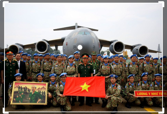 vietnamese peacekeepers maintain peace to the world defend country